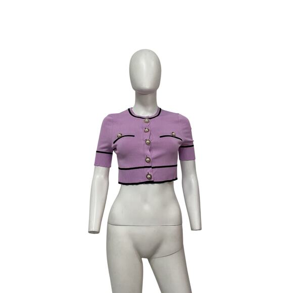 Lovers And Friends 'Pearl' Purple Rayon Short Sleeve Cardigan Size XS - Picture 2 of 4